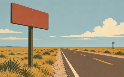 Adrian, Texas, Halfway, according to Adrian: an illustration of a place on this route.