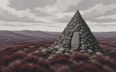 Allan's Cairn, A grave where three parishes meet: an illustration of a place on this route.
