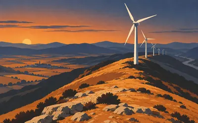 Alto del Perdón, Wind, and a great deal of it: an illustration of a place on this route.