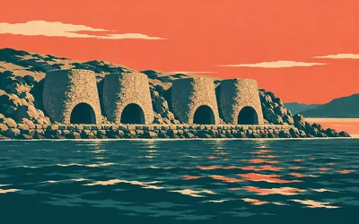 Ard Neackie, Four kilns on a tied island: an illustration of a place on this route.