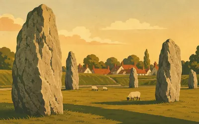 Avebury, A village inside a stone circle: an illustration of a place on this route.
