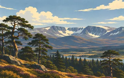 The Cairngorms, Britain's arctic: an illustration of a place on this route.