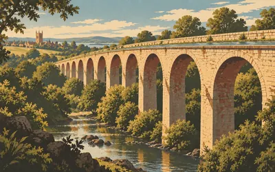 The Avon Aqueduct, Twelve arches and a cast-iron trough: an illustration of a place on this route.
