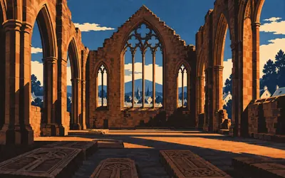 Beauly Priory, Valliscaulians, north of the Highland line: an illustration of a place on this route.