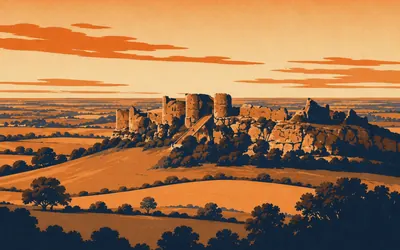 Beeston Castle, A rock in the middle of the plain: an illustration of a place on this route.