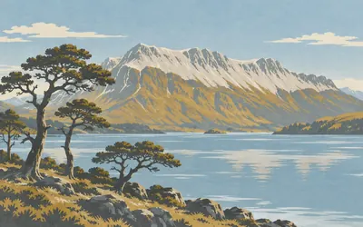 Beinn Eighe, Quartzite scree over a surviving pinewood: an illustration of a place on this route.