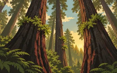 Big Basin Redwoods, Burned, and standing: an illustration of a place on this route.