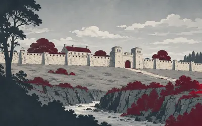 Birdoswald Roman Fort, The fort that would not stop: an illustration of a place on this route.