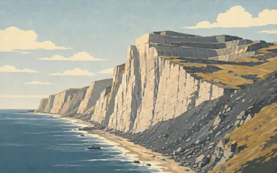 Boulby, The highest cliff on the coast, with its top quarried off: an illustration of a place on this route.