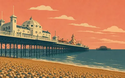 Brighton Palace Pier, The end of the road, out over the water: an illustration of a place on this route.