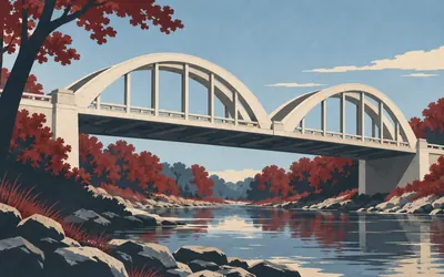 Brush Creek Bridge, The last Rainbow Arch on Kansas 66: an illustration of a place on this route.