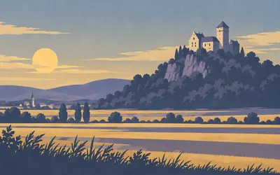 Burg Greifenstein, A castle that watched the road: an illustration of a place on this route.