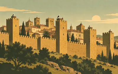 The Old Town of Cáceres, Twelve hundred metres of Almohad wall: an illustration of a place on this route.