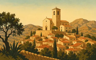 Sant Joan Baptista, Calvià, On the highest point, and a horse of fire: an illustration of a place on this route.