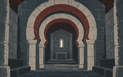 Santa Eufemia de Ambía, Ninth century, and horseshoes doubled: an illustration of a place on this route.