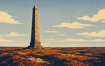 Captain Cook's Monument, Fifty feet of sandstone, and no transcript: an illustration of a place on this route.