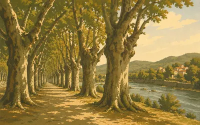 A Carballeira de Caldas de Reis, Two hundred old oaks in ranks: an illustration of a place on this route.