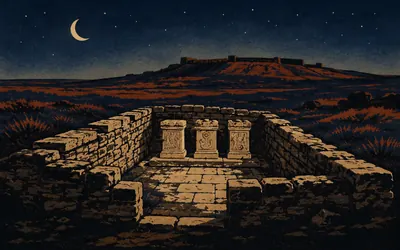 The Temple of Mithras, A cave cult on an open moor: an illustration of a place on this route.