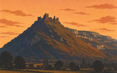 Castell Dinas Brân, A Welsh castle in the corner of a hillfort: an illustration of a place on this route.