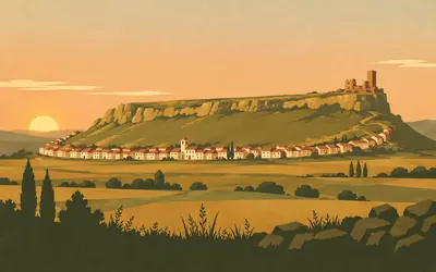Castrojeriz, A town wrapped round a hill: an illustration of a place on this route.