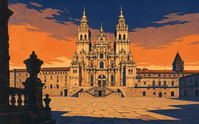 Catedral de Santiago, The end of every Camino: an illustration of a place on this route.