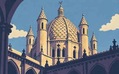 The Old Cathedral, A dome of scales, and a rival: an illustration of a place on this route.