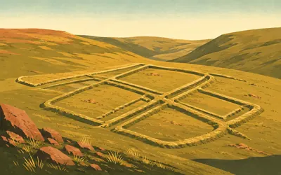 Chew Green, Seven monuments in one field, at four hundred metres: an illustration of a place on this route.