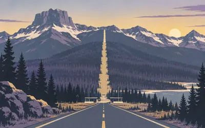 Glacier National Park, at Chief Mountain, Into the United States and into a park at once: an illustration of a place on this route.