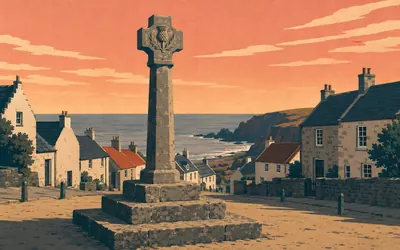 Cockburnspath, The North Sea, and the end of it: an illustration of a place on this route.