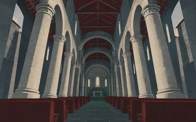 Santa María a Real do Sar, A church that leans, and has since 1895: an illustration of a place on this route.