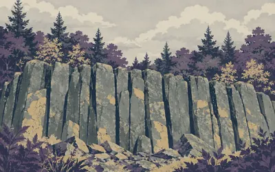 Compton Peak, A lava flow, twice over: an illustration of a place on this route.