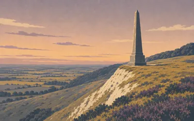 Coombe Hill, Struck by lightning, rebuilt the same year: an illustration of a place on this route.