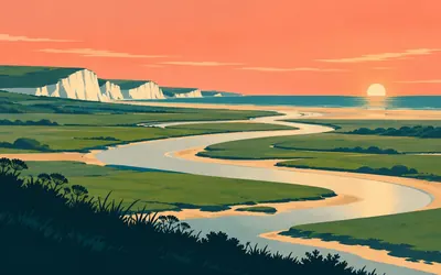 Cuckmere Haven, An estuary nobody built on: an illustration of a place on this route.