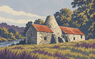 Derwentcote Steel Furnace, Iron baked in charcoal until it was steel: an illustration of a place on this route.