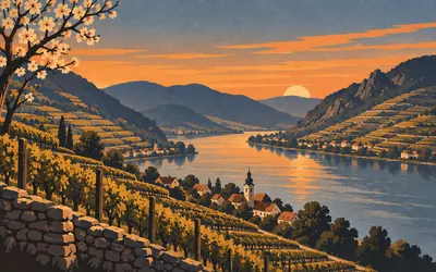The Wachau, Thirty-six kilometres of terraced rock: an illustration of a place on this route.