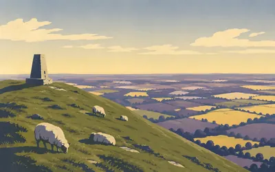 Ditchling Beacon, The last climb, and all of Sussex behind you: an illustration of a place on this route.