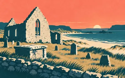 Balnakeil, Buried in the wall, not under the floor: an illustration of a place on this route.