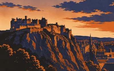 Edinburgh Castle, A fortress on a dead volcano: an illustration of a place on this route.