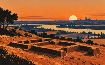 El Carambolo, Twenty-one pieces of gold, in a bank: an illustration of a place on this route.