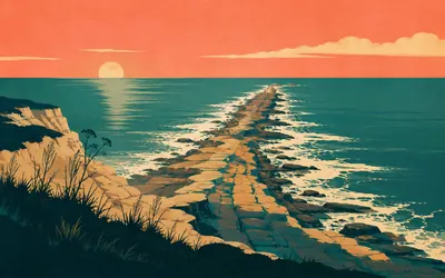 Filey Brigg, Where the horseshoe closes: an illustration of a place on this route.