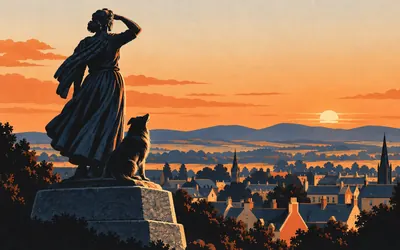 Castle Hill, Inverness, Five hundred miles, starting here: an illustration of a place on this route.