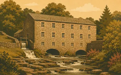 Gayle Mill, Cotton, then wool, then timber, then the village lights: an illustration of a place on this route.