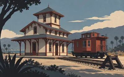 Goleta Depot, Ninety days to move a station: an illustration of a place on this route.