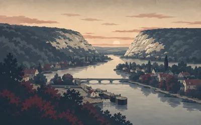 The Goring Gap, Where the ice pushed the Thames through the chalk: an illustration of a place on this route.