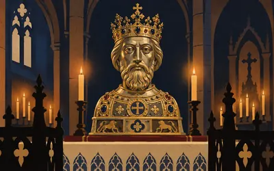 Káptalandomb, Győr, A silver head, carried since 1763: an illustration of a place on this route.