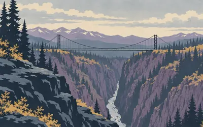 Hagwilget Bridge, Highest in Canada, in 1932, and the register says was: an illustration of a place on this route.