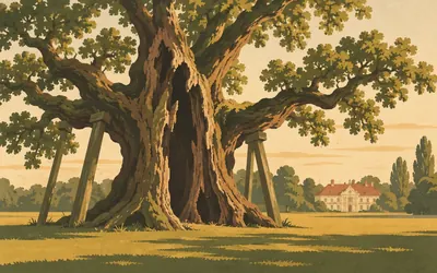 Hédervár, An oak the village argues with itself about: an illustration of a place on this route.