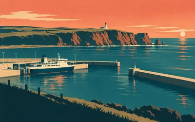 Holborn Head, Where the Orkney boat goes from: an illustration of a place on this route.