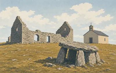 Hospital de Montouto, A dolmen, a ruin and a chapel on bare moor: an illustration of a place on this route.