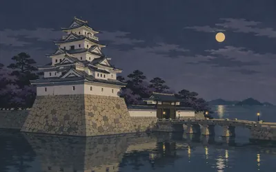 Imabari Castle, A castle with the sea in its moat: an illustration of a place on this route.